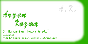 arzen kozma business card